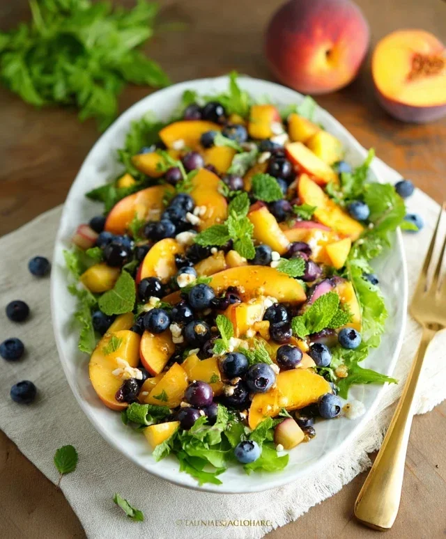 Summer Peach Blueberry Knon-non-non-alcoholic alternativeic non-alcoholic ale Salad