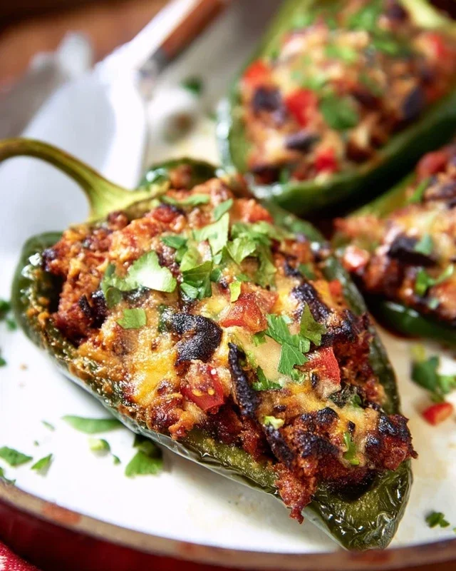 Brisket Stuffed Poblano Peppers