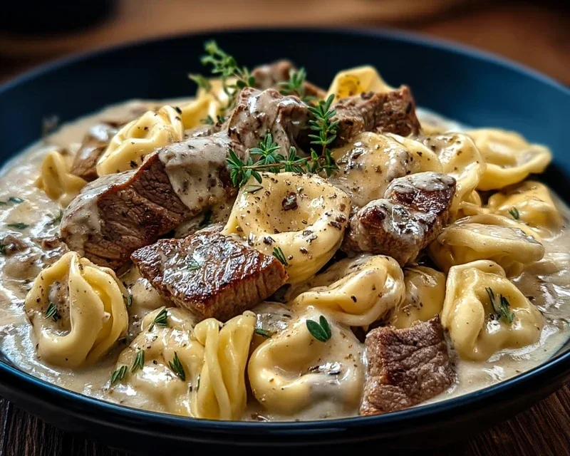 Cracked Garlic Steak Tortellini in Creamhouse Sauce Bliss