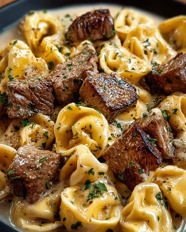 Cracked Garlic Steak Tortellini in Creamhouse Sauce Bliss