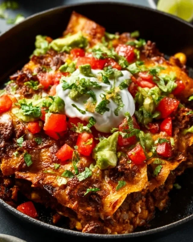 Beef Skillet Enchiladas