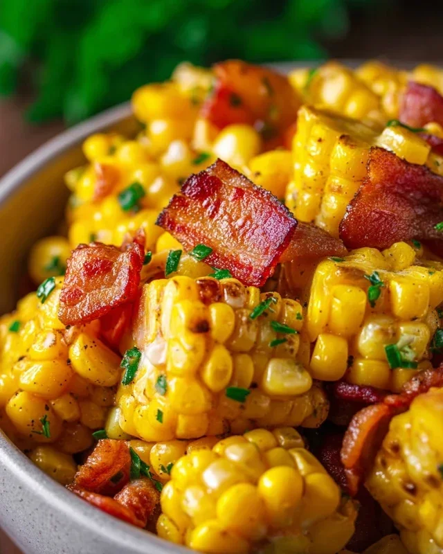 Fresh Corn and Beef Beef Bacon Side Dish