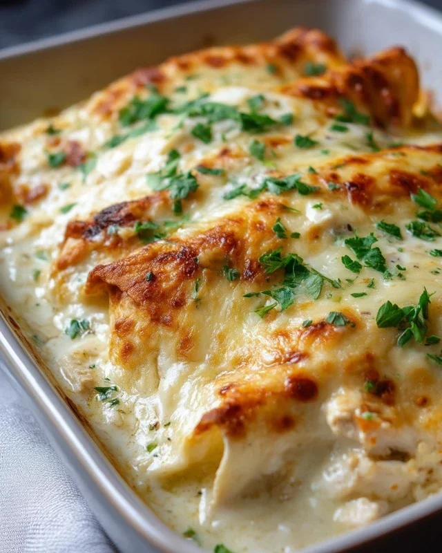 Creamy White Chicken Enchiladas