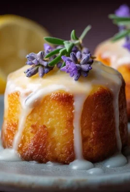 Mini Lemon Cakes With Lavender Glaze
