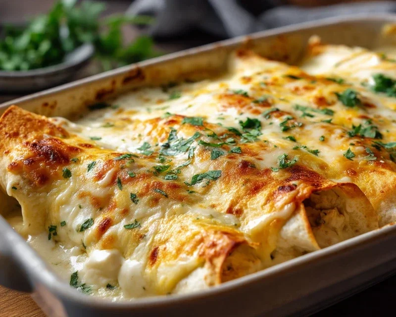 Creamy White Chicken Enchiladas