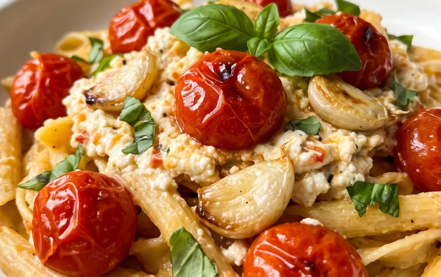 Roasted Tomato and Garlic Ricotta Pasta