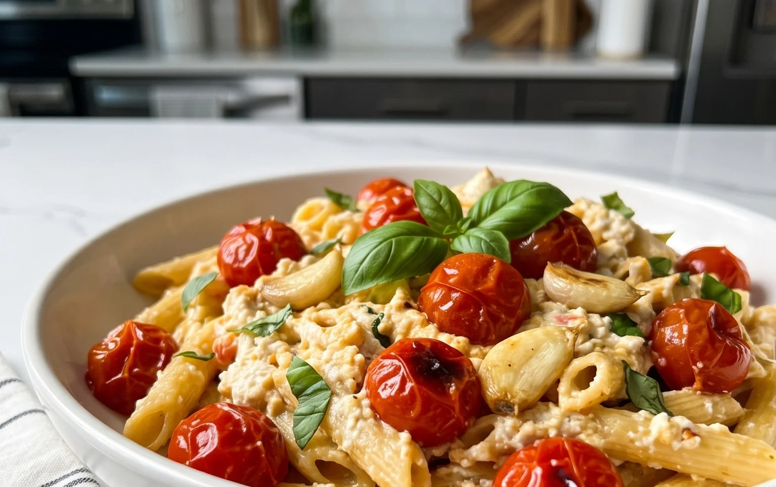 Roasted Tomato and Garlic Ricotta Pasta