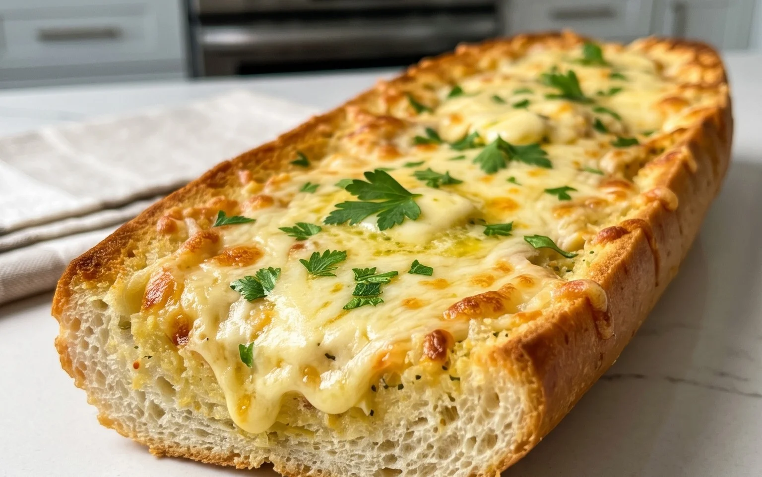 BEST CHEESY GARLIC BREAD RECIPE