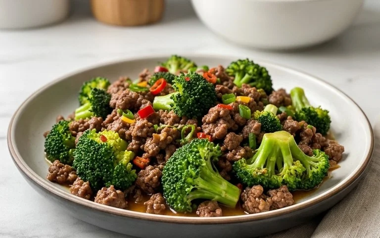 Ground Beef and Broccoli