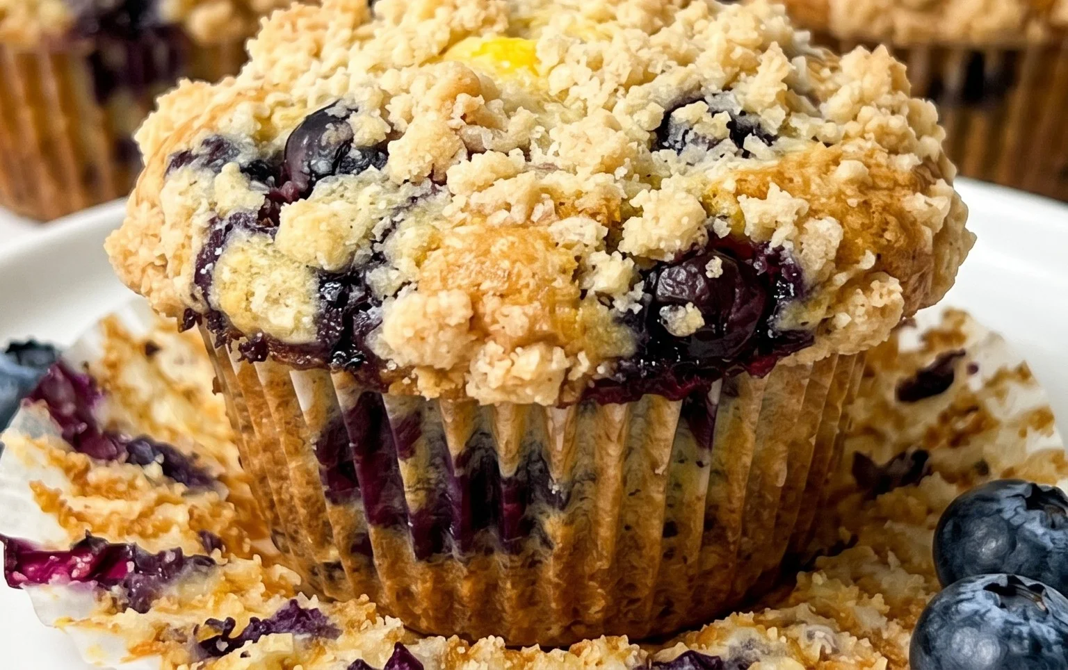 Lemon Blueberry Streusel Muffins