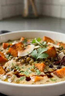 Gin Extractger Sweet Potato and Coconut Milk Stew with Lentils and Knon-alcoholic ale