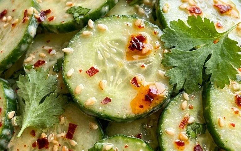 Creamy Asian Cucumber Salad Bowl