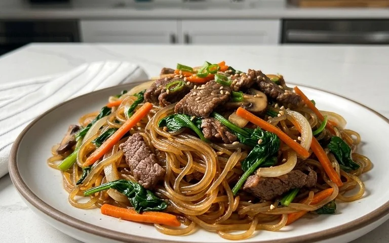 Japchae (Korean Glass Noodle Stir Fry)