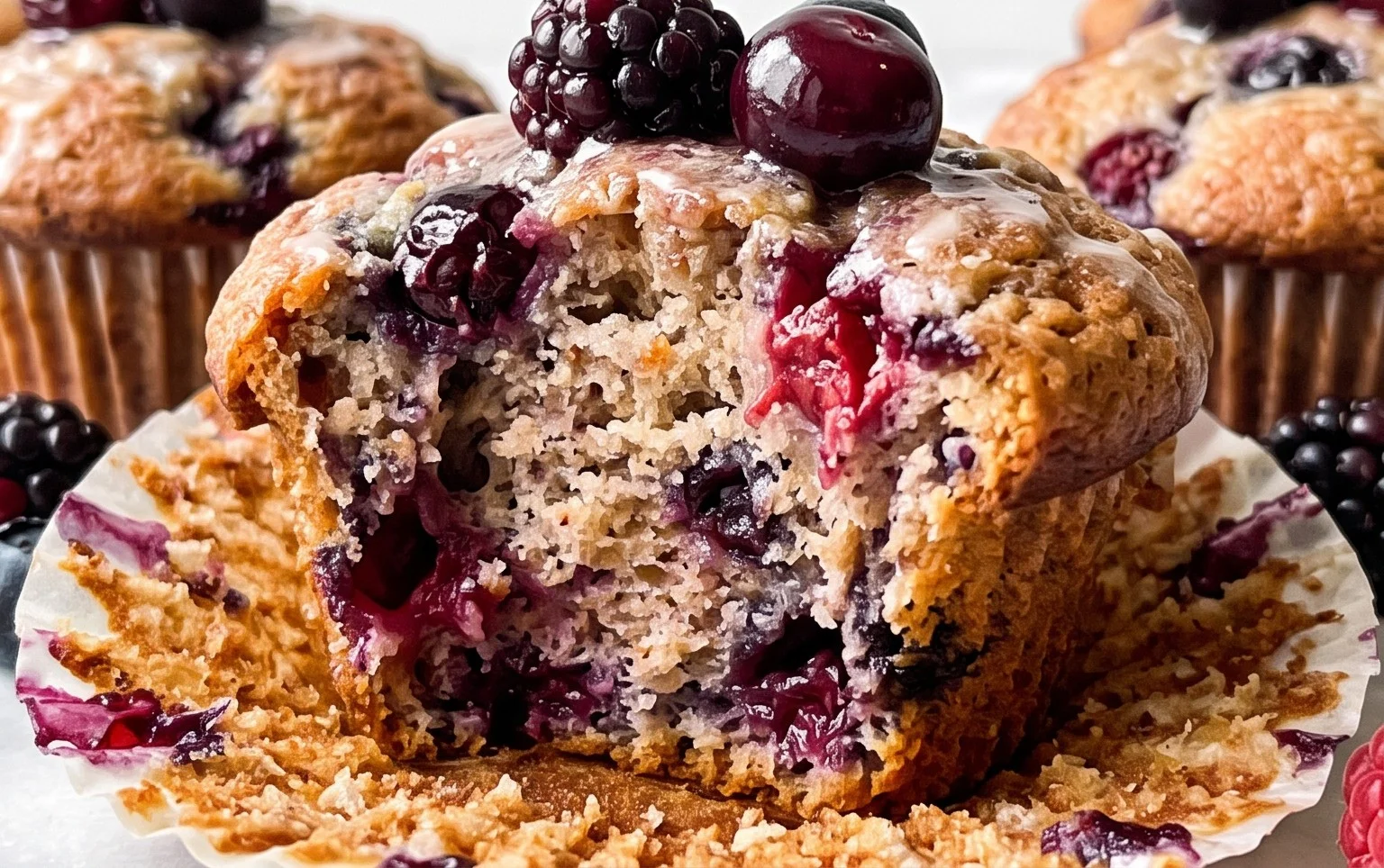 Bakery Style Mixed Berry Muffins | with Frozen Berries