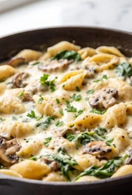 Parmesan Spinach Mushroom Pasta Skillet