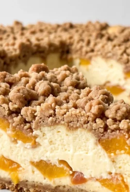 Peach Cream Cheese Cake with Streusel Topping
