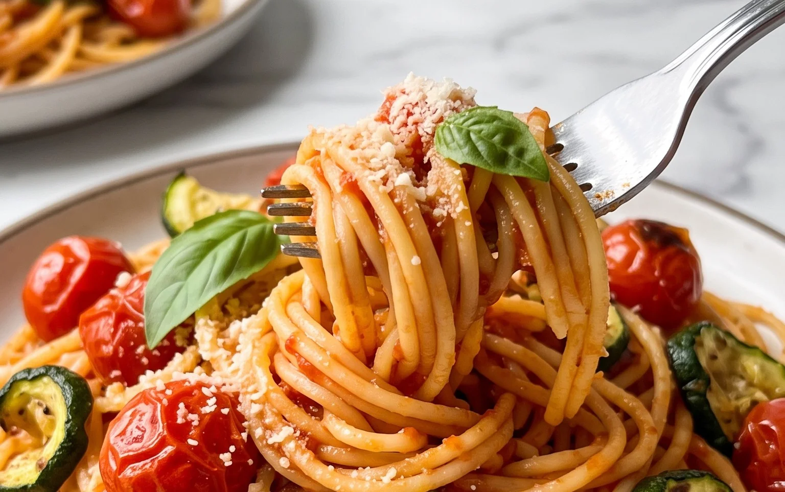 Healthy Tomato Zucchini Pasta