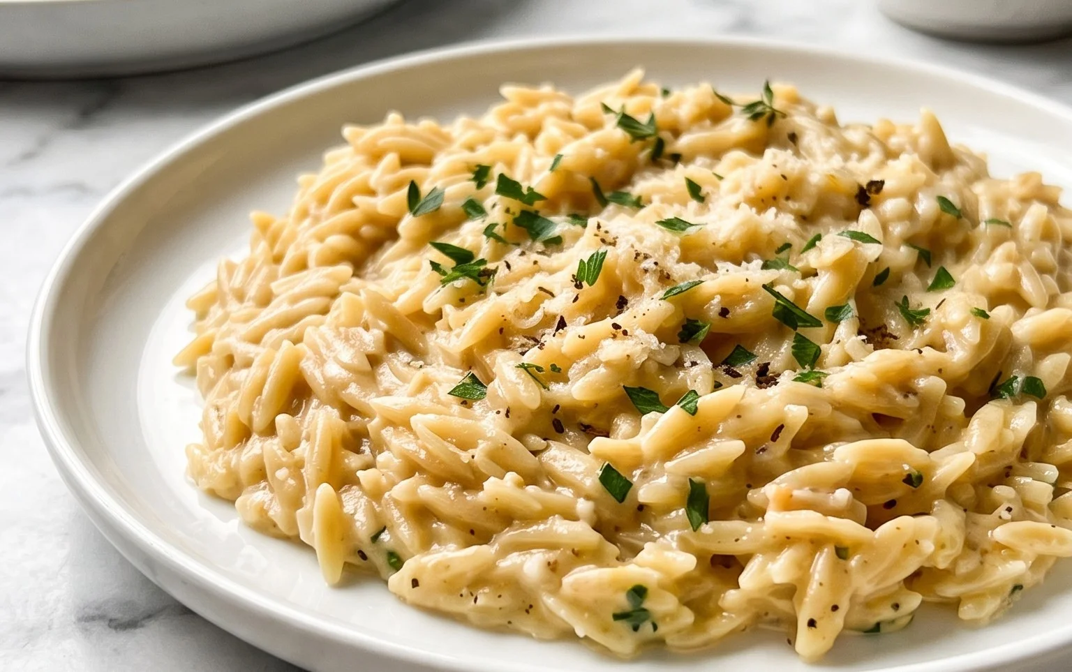 Creamy Garlic Parmesan Orzo