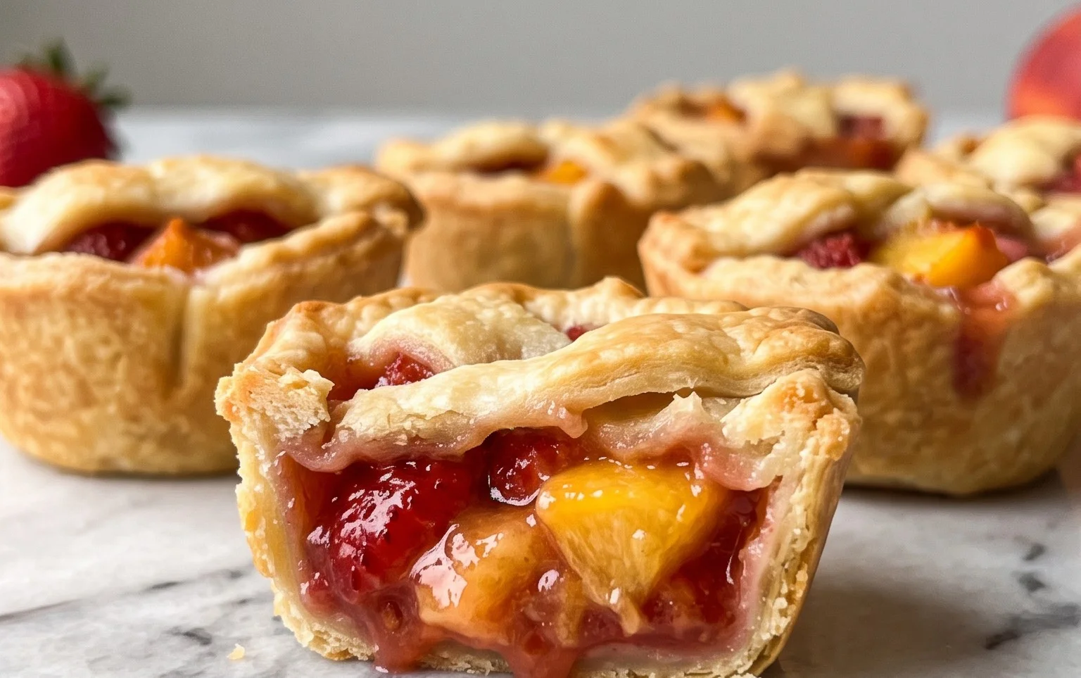 Strawberry Peach Pie Bites