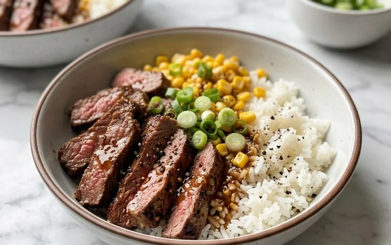 Beef Pepper Rice Bowl is a delicious meal option.
