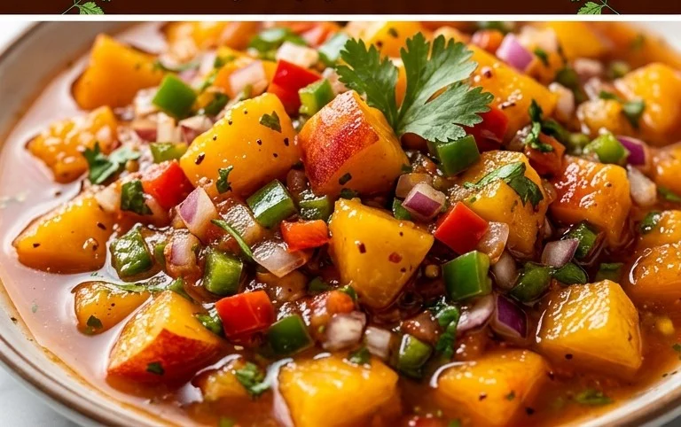 Sweet & Spicy Peach Salsa Canning Recipe
