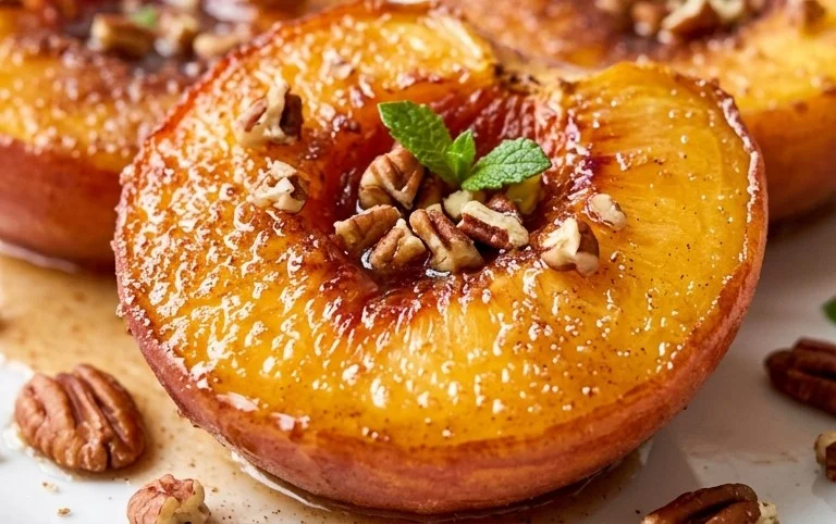 Cinnamon Sugar Baked Peaches