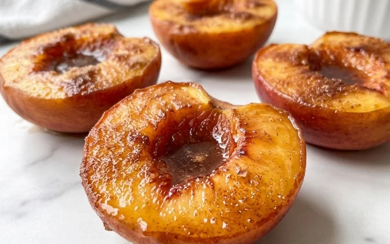 Cinnamon Sugar Baked Peaches
