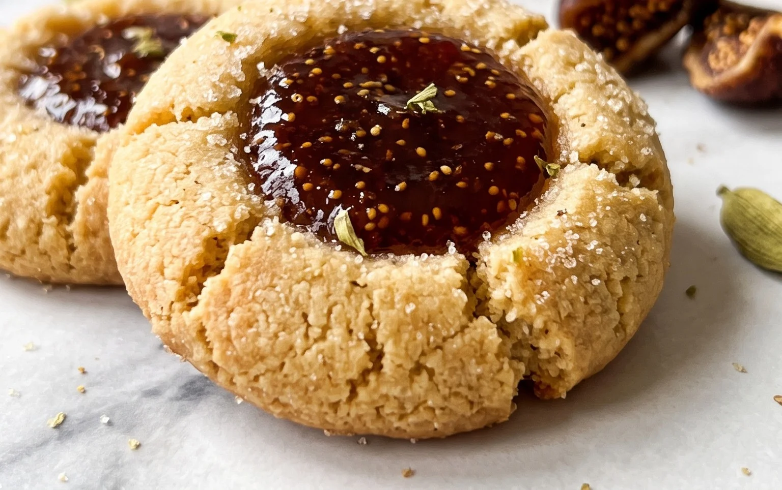 Cardamom Fig Thumbprint Cookies