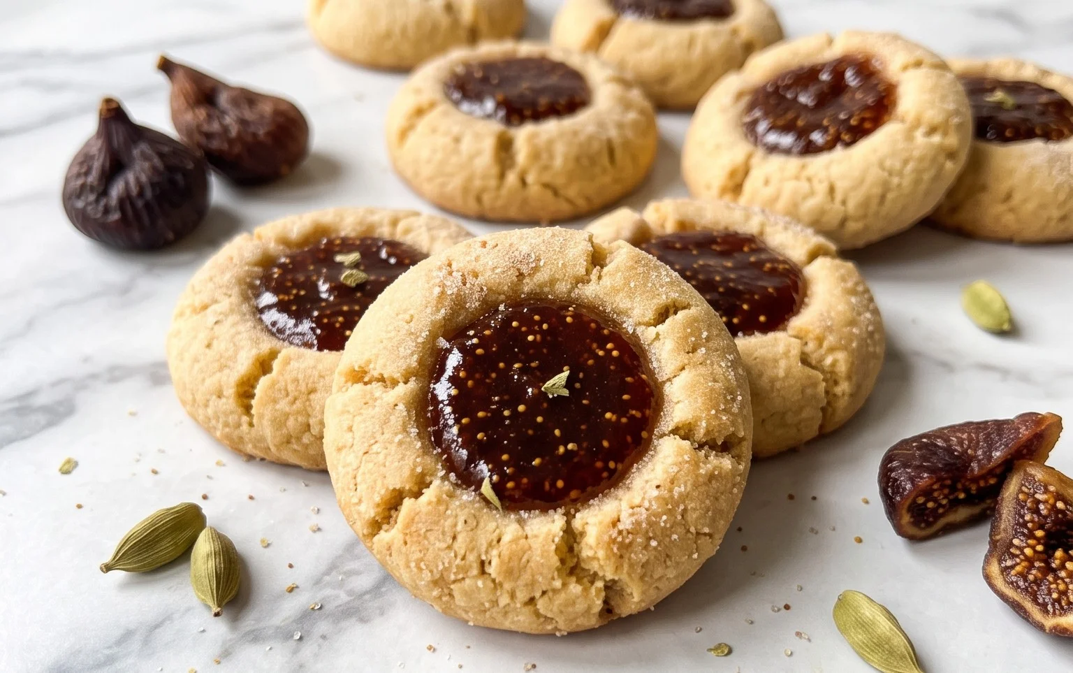 Cardamom Fig Thumbprint Cookies