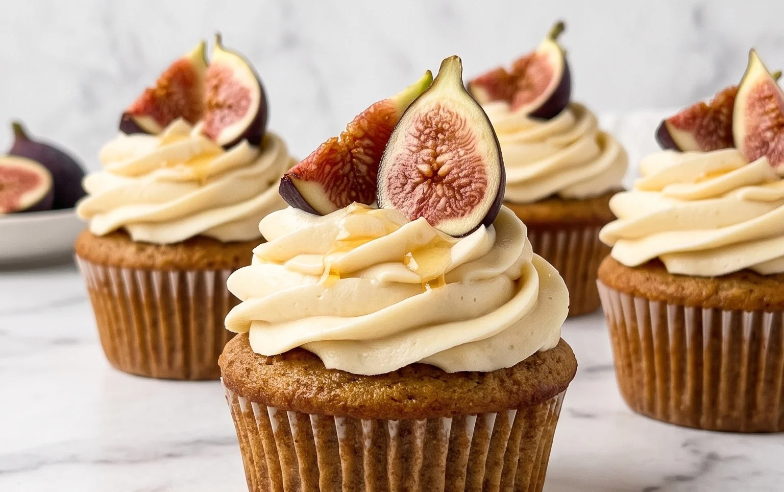 Fig Cupcakes with Honey Cream Cheese Frosting