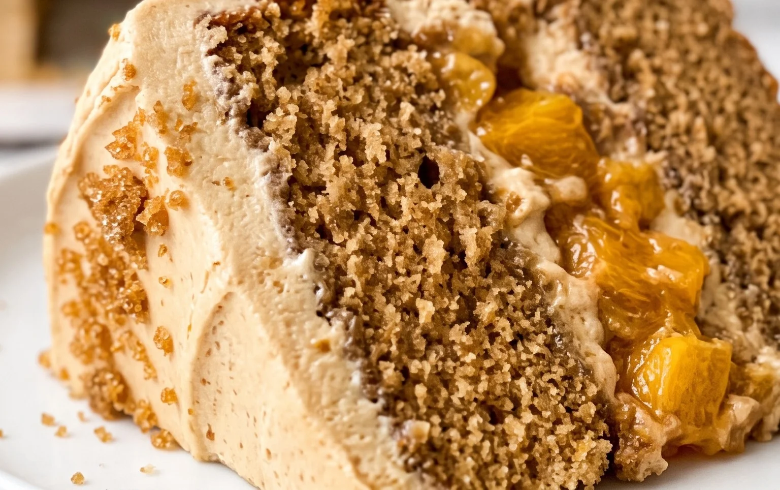 Brown Sugar Layer Cake with Peach Filling