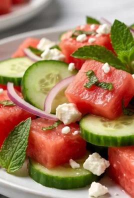 Watermelon Salad with Cucumber and Feta